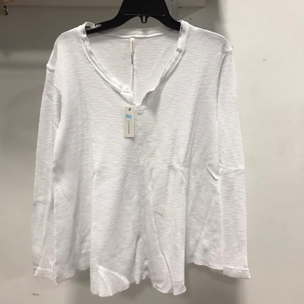 NWT CHRISTINA LEHR Camp T Women plus Size 3 top blouse white soft